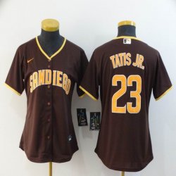 Women Nike San Diego Padres #23 Fernando Tatis Jr. brown majestic baseball jersey