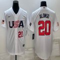 2023 World Cup #20 Pete Alonso white USA majestic baseball jerseys 08