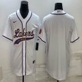 Nike NBA Los Angeles Lakers blank white baseball jerseys Joint name-BD 01