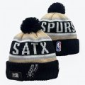 2024 San Antonio Spurs black yellow beige NBA Sports Cuffed Knit Hats