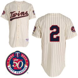 Minnesota Twins 2# Span cream MLB Jerseys