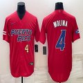 Puerto Rico Baseball #4 Yadier Molina red 2023 World Baseball Classic Replica Player Jersey 01