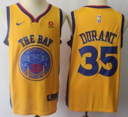 Nike Golden State Warriors #35 Kevin Durant yellow NBA basketball Jerseys-S8