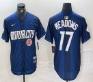 Nike Detroit Tigers #17 Parkes Meadows blue Majestic baseball jerseys city version 03