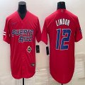 Puerto Rico Baseball #12 Francisco Lindor red 2023 World Baseball Classic Replica Player Jersey 07