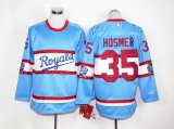 Kansas City Royals Eric Hosmer 35# skyblue long sleeves baseball jersey