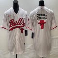 Nike Chicago Bulls blank white basketball jerseys Joint name-BD