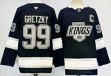 Los Angeles Kings 99# Wayne Gretzky black Hockey jersey With C patch-PD