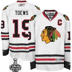 2013 NHL Stanley Cup Chicago Blackhawks #19 Jonathan Toews White Jersey