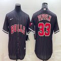 Nike Chicago Bulls 33 Scottie Pippen black nba jersey with shorts-BD 01