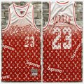 Chicago Bulls #23 Michael Jordan white red nba basketball jersey-printing Font