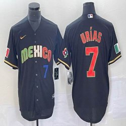 2023 World Cup Mexico #7 Julio Urias black majestic baseball jerseys 240