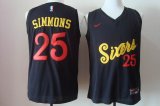 Philadelphia 76ers #25 Ben Simmons black fashion nba basketball jersey