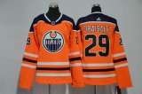 Women Adidas Edmonton Oilers #29 Leon Draisaitl orange nhl hockey jersey