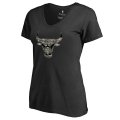 Women's Chicago Bulls Fanatics Branded Black Plus Size Cloak Camo V-Neck T-Shirt