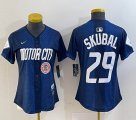 Youth Nike Detroit Tigers #29 Tarik Skubal blue Majestic baseball jerseys city version 03