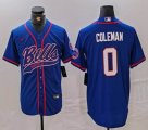 Nike Buffalo Bills #0 Keon Coleman blue baseball jersey Joint Name 02