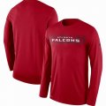 Men's Atlanta Falcons Nike Red Sideline Seismic Legend Long Sleeve T-Shirt