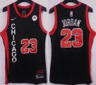 Chicago Bulls #23 Michael Jordan black nba basketball jerseys city version-XD