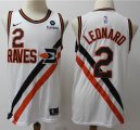 Los Angeles Clippers #2 Kawhi Leonard white throwback nike nba jersey with Sponsor patch -S8