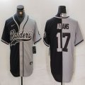 Las Vegas Raiders 17# Davante Adams black gray splits baseball jerseys Joint name-BD 01