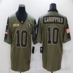 Nike San Francisco 49ers #10 Jimmy Garoppolo green 2021 Salute to Service Limited Jersey