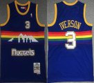 Denver Nuggets #3 Allen Iverson blue throwback nba Jersey-XD