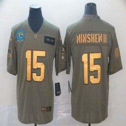 Jacksonville #15 Jaguars Gardner Minshew II green gold Nike Camo 2019 Salute to Service Retired Limited Jersey