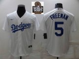 Los Angeles Dodgers #5 Freddie Freeman white majestic baseball Jerseys-BD