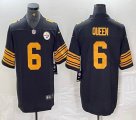 Nike Pittsburgh Steelers #6 Patrick Queen black Color Rush Limited Jersey-BD 02