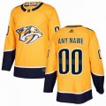 Custom Adidas Nashville Predators yellow hockey jersey