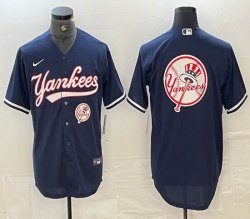 Nike New York Yankees blank blue MLB baseball Jersey Joint name -BD 08