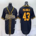 Nike Pittsburgh Steelers #43 Troy Polamalu black baseball jerseys Joint name-BD 01