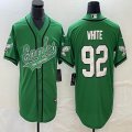 Philadelphia Eagles #92 Reggie White Green baseball jerseys Joint name BD