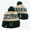 2024 Milwaukee Bucks green beige NBA Sports Cuffed Knit Hats