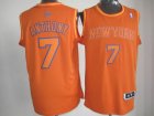 New York Knicks #7 Carmelo Anthony orange nba Christmas Jerseys