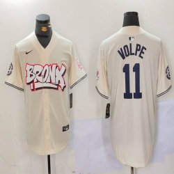 Nike New York Yankees #11 Anthony Volpe beige majestic baseball Jersey Joint name