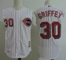 New Cincinnati Reds #30 Ken Griffey white not sleeves baseball jersey