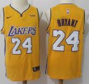 Nike Los Angeles Lakers #24 Kobe Bryant Yellow basketball jersey