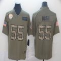 Pittsburgh Steelers #55 Devin Bush Nike Olive 2019 Salute to Service Game Jersey-BD