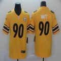 Nike Pittsburgh Steelers #90 T. J. Watt yellow Color Rush Limited Jersey-Inverted version