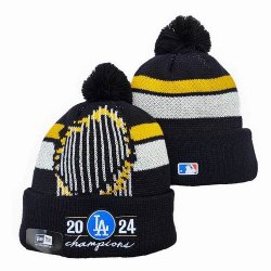 2024 World Series Champions Dodgers black yellow white MLB Cuffed Knit Hats