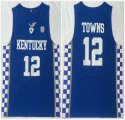 Kentucky Wildcats #12 Karl-Anthony Towns blue College Basketball Jersey