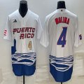 Puerto Rico Baseball #4 Yadier Molina White 2023 World Baseball Classic Replica Player Jersey 02