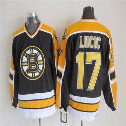 Boston Bruins Milan Lucic 17# black yellow CCM hockey jersey