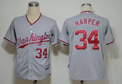 Washington Nationals 34 Harper Dark gray MLB Jersey