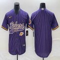 Nike Los Angeless Lakers blank purple baseball jerseys Joint name-BD 06