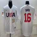 2023 World Cup #16 Will Smith white USA majestic baseball jerseys 03