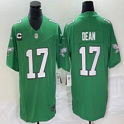 Nike Philadelphia Eagles #17 Nakobe Dean Green Color Rush Limited Jersey C patch-BD 03