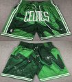 Boston Celtics green NBA shorts with pocket-XD